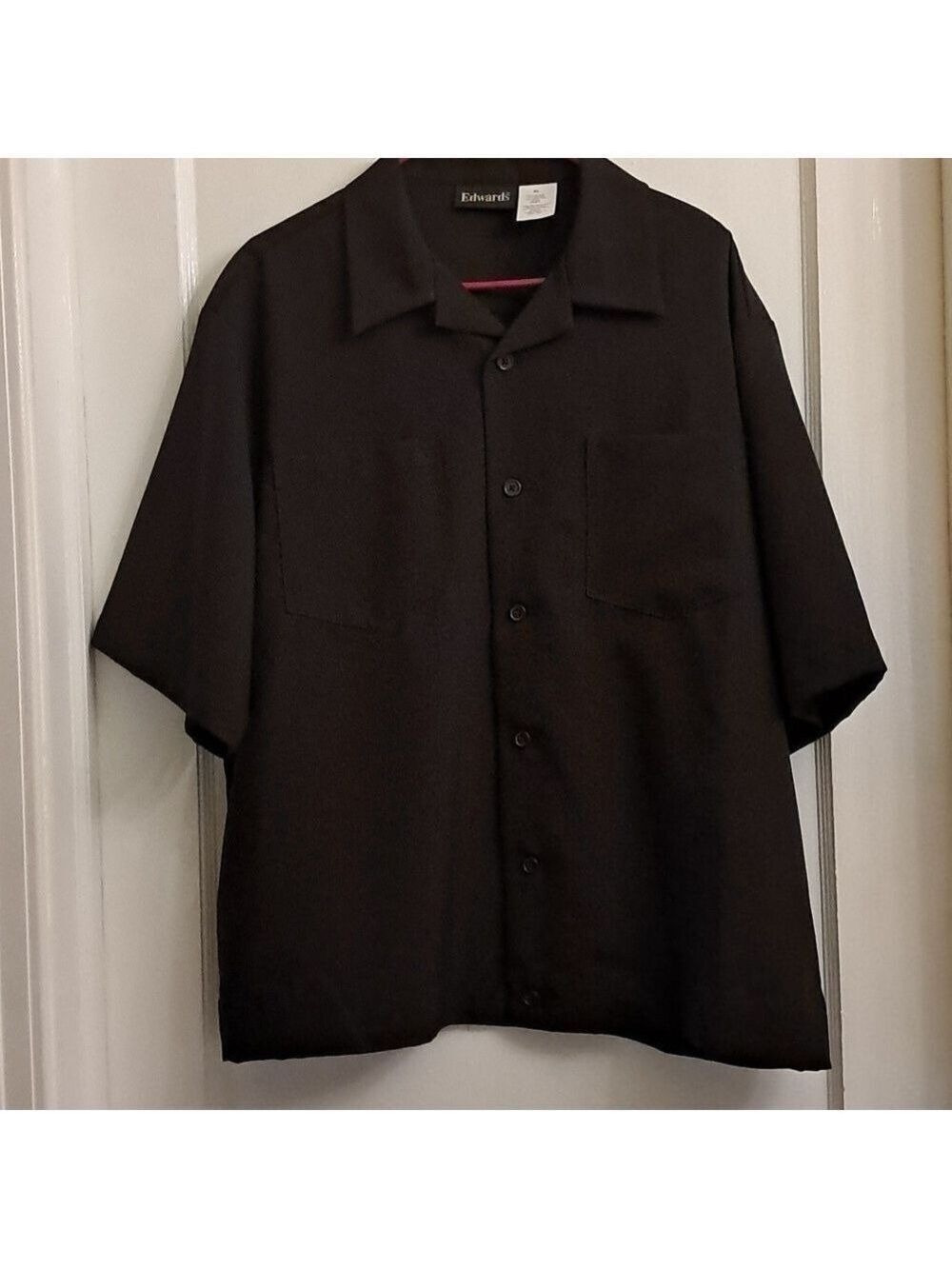 Edwards Men's  Brown Casual Button Down Shirt  With 2 Front Pockets Size XL